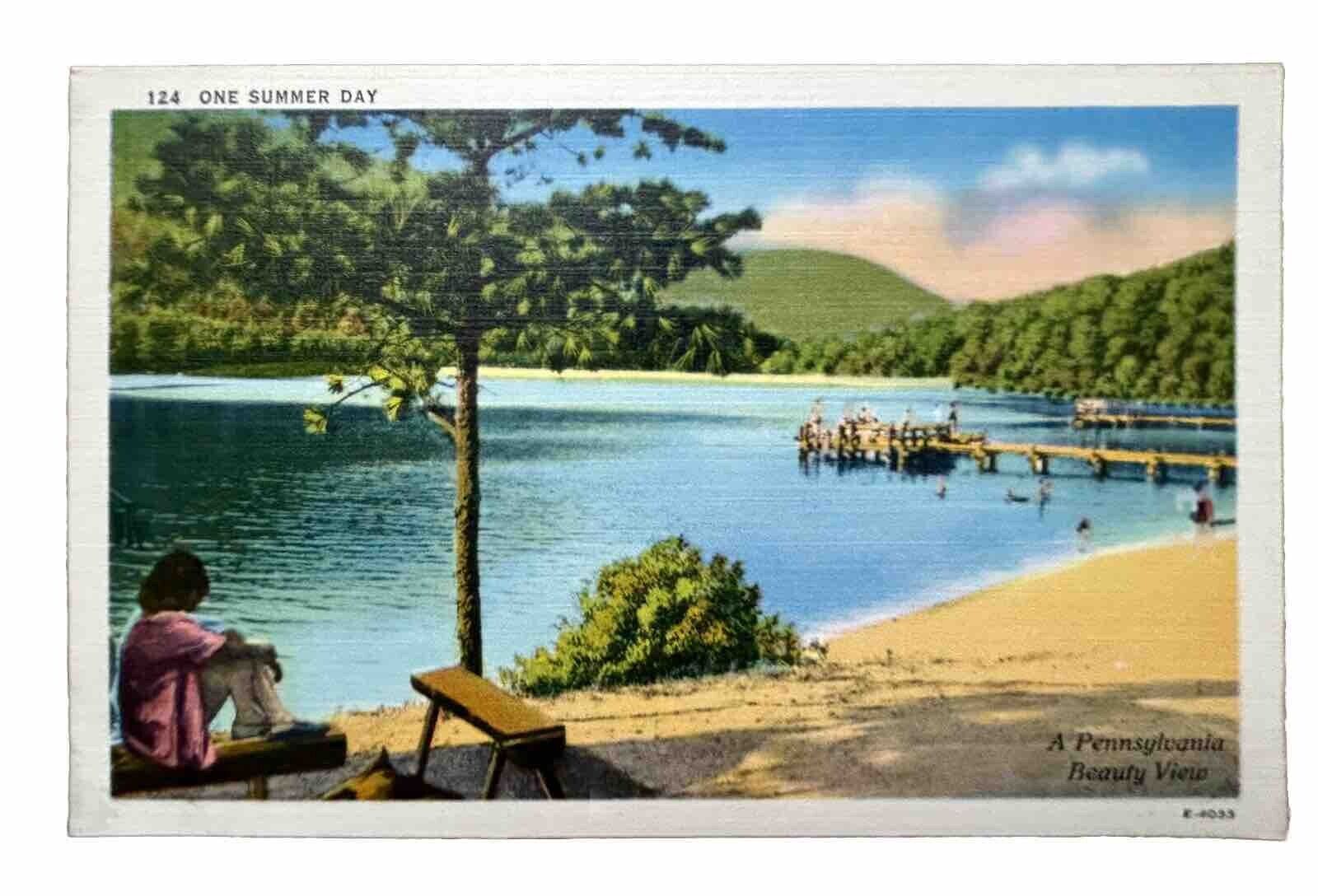 Unused Postcard One Summer Day A Pennsylvania Beauty View PA