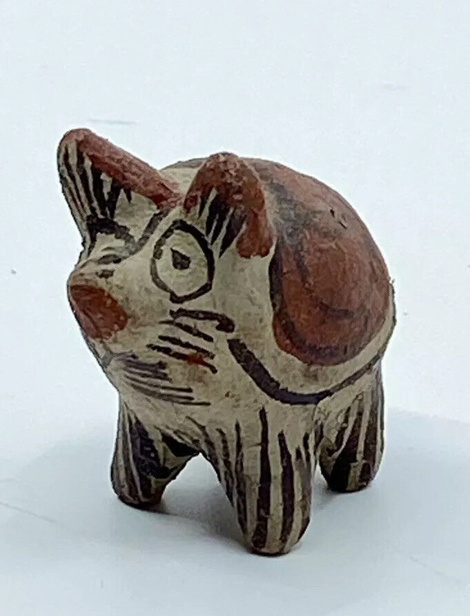 Vintage Antique Rare Clay Pottery Mexican Chiapas Mythical Figurine Pig Cat Dog