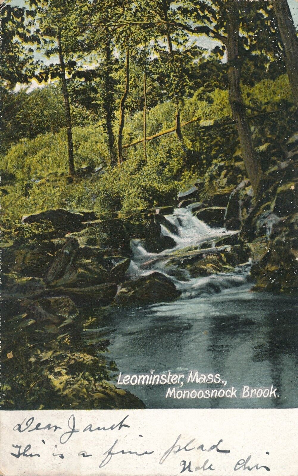 LEOMINSTER MA – Monoosnock Brook – udb – 1906
