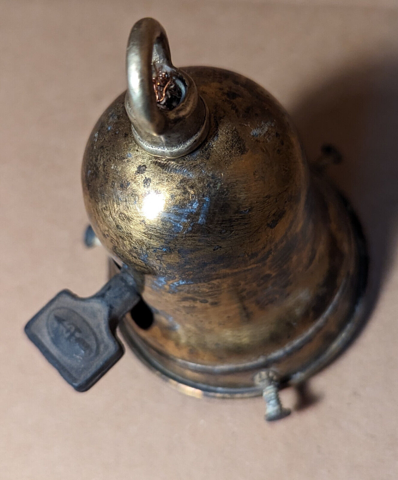 B2 Antique Vintage Brass Light Fixture Sockets Shade Fitter Holder Fat Boy Lamp