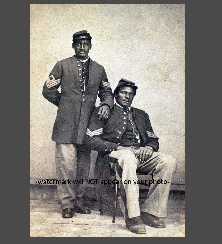 Black Civil War Soldiers PHOTO Veteran Union in Sergeants Uniforms 1863-1865