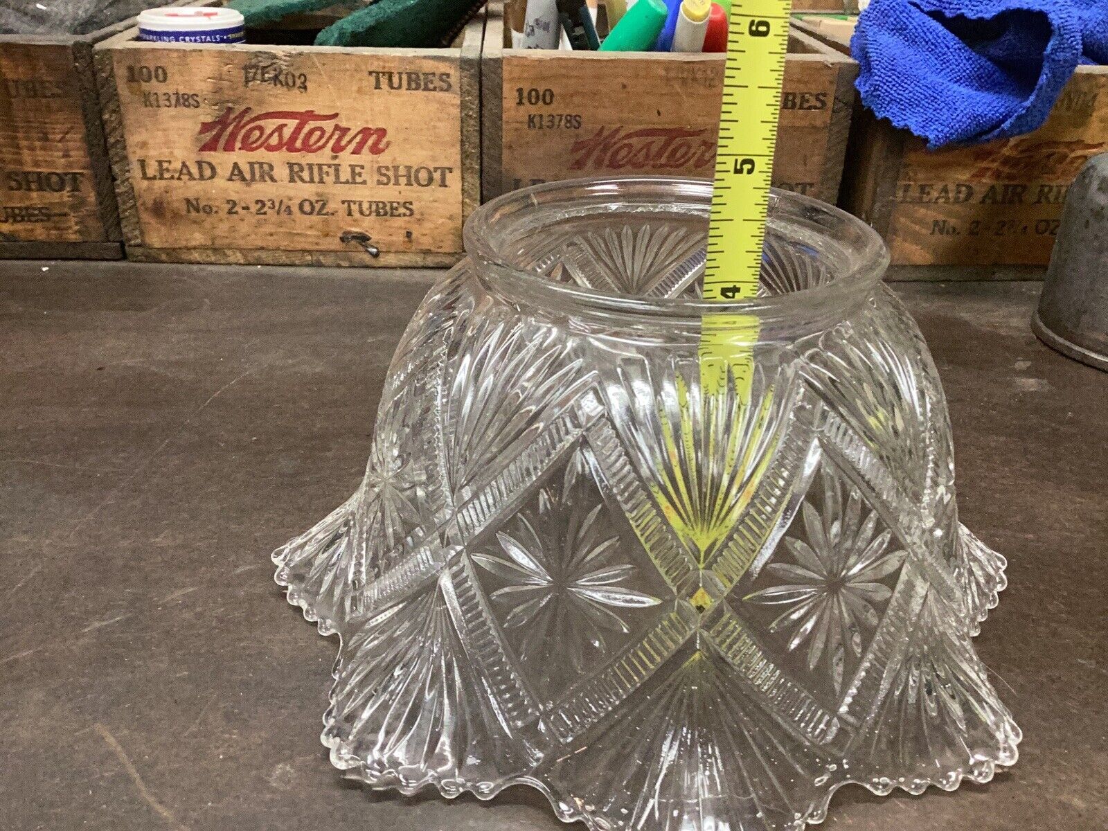 Antique vintage old glass lampshades