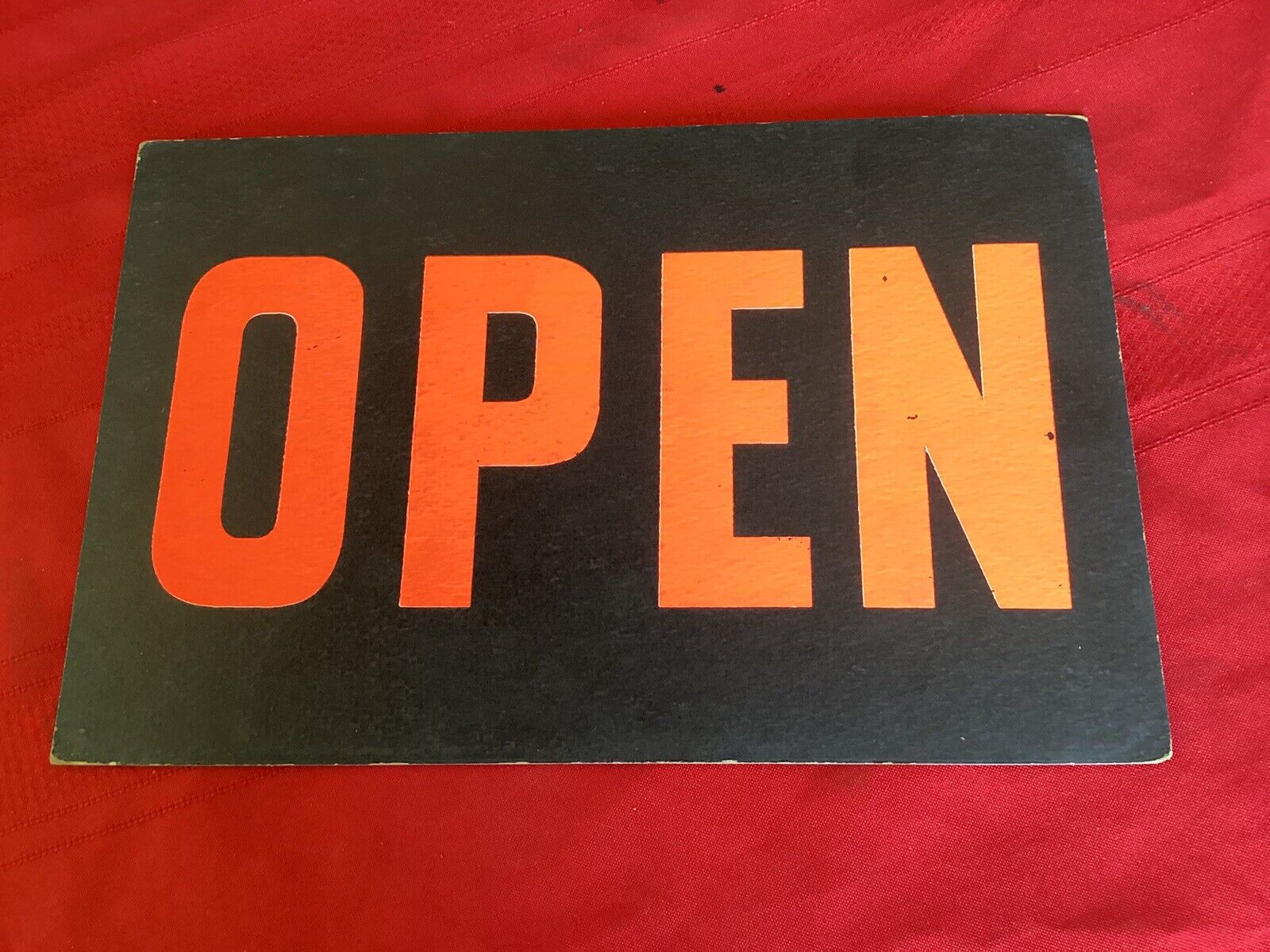 Vtg 1950’s *OPEN *Thick Cardstock Double Sided Store Sign
