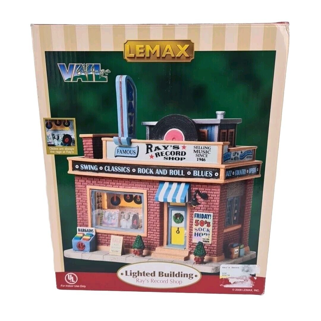 Lemax Vail Village “Ray’s Record Shop” 85678 Lighted Christmas House 2008  Rare