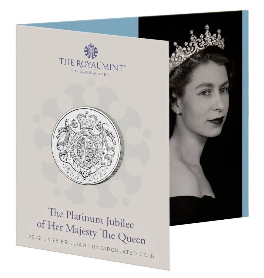 HM Queen Elizabeth II Platinum Jubilee 2022 £5 Pound UK Brilliant Coin UNC Mint