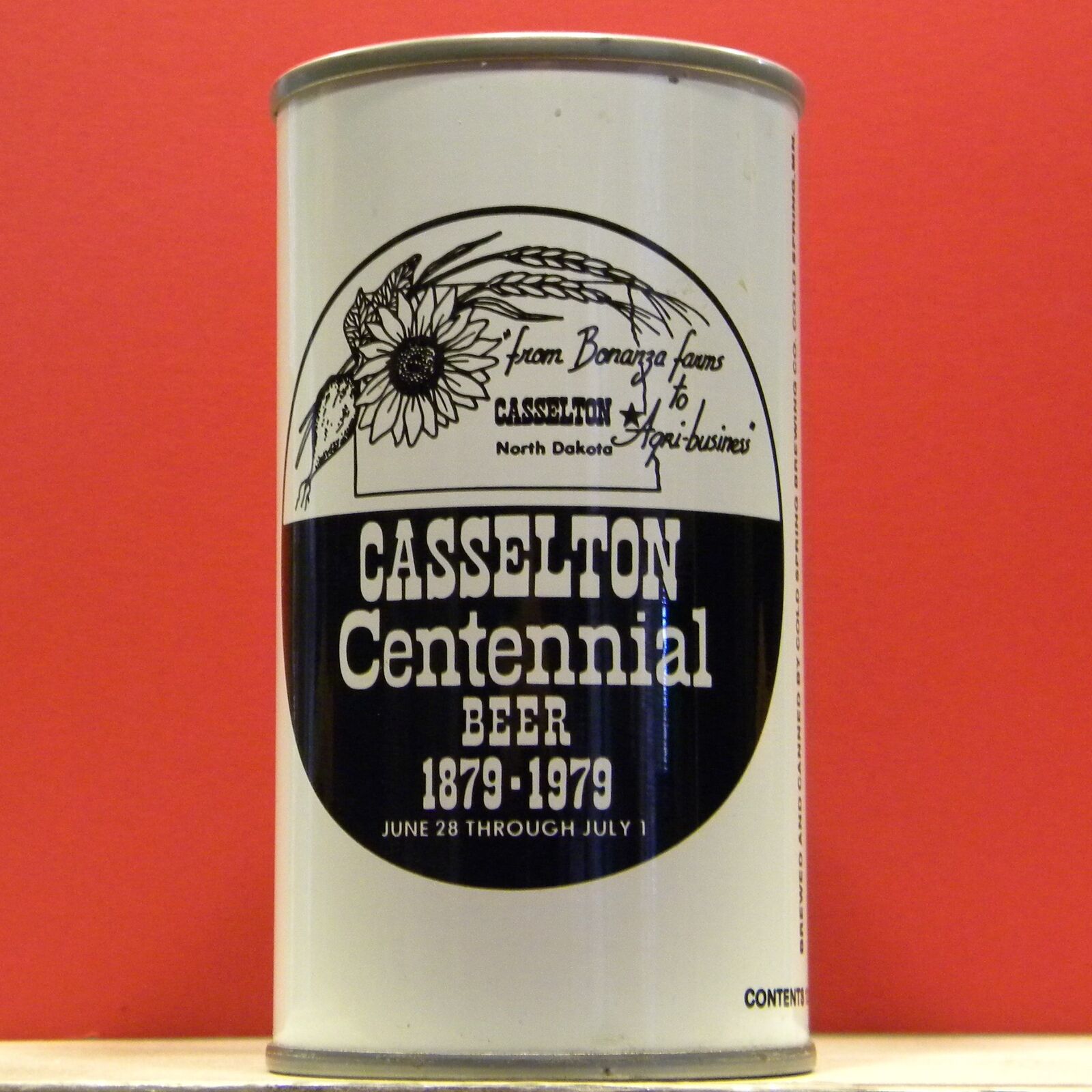 Casselton 1879-1979 Centennial Beer S/S Can Cold Spring Minnesota L94 H/G A/F
