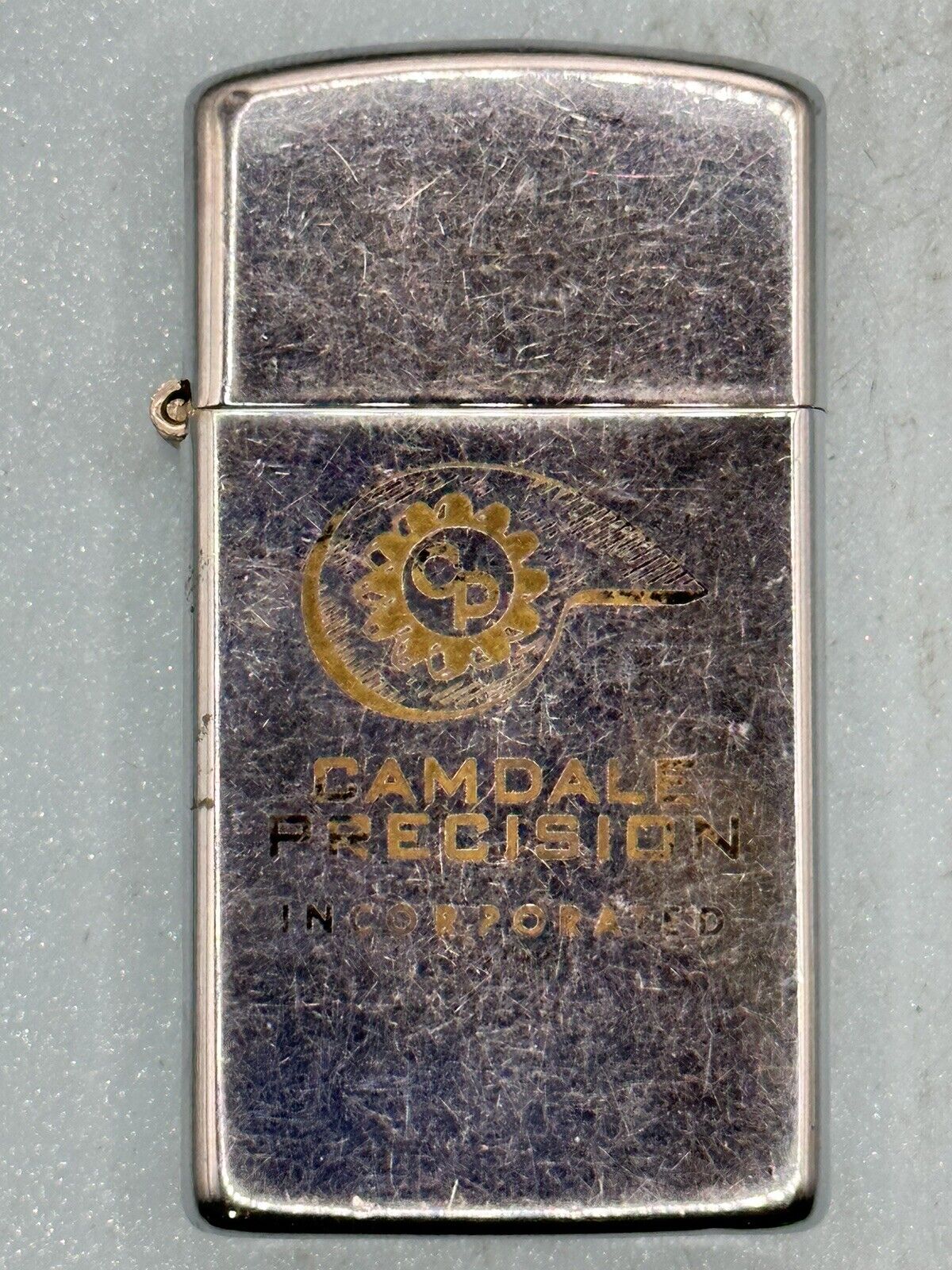 Vintage 1988 Camdale Precision Inc Advertising Chrome Slim Zippo Lighter