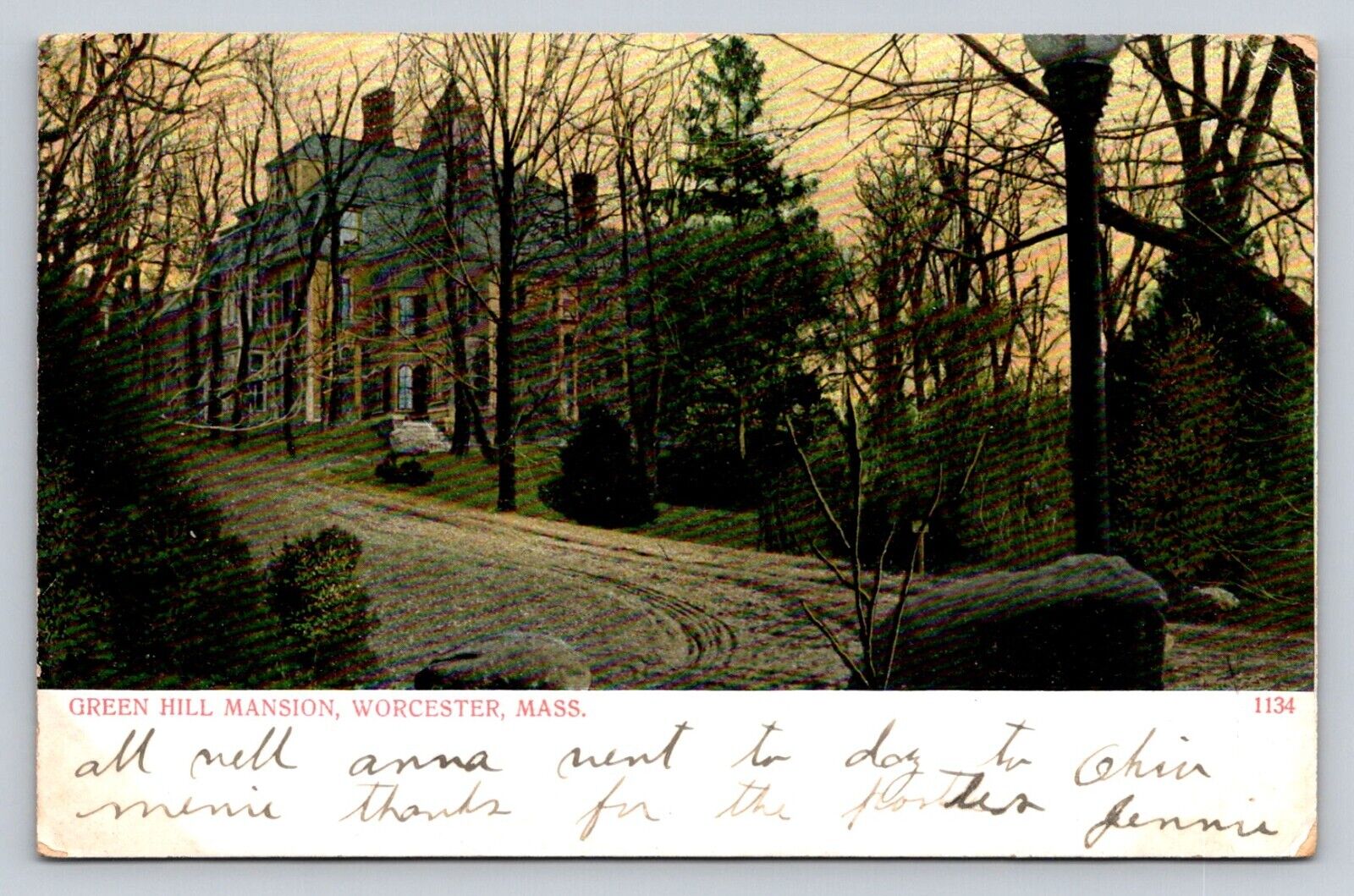 c1905 Green Hill Mansion Worcester Massachusetts P428
