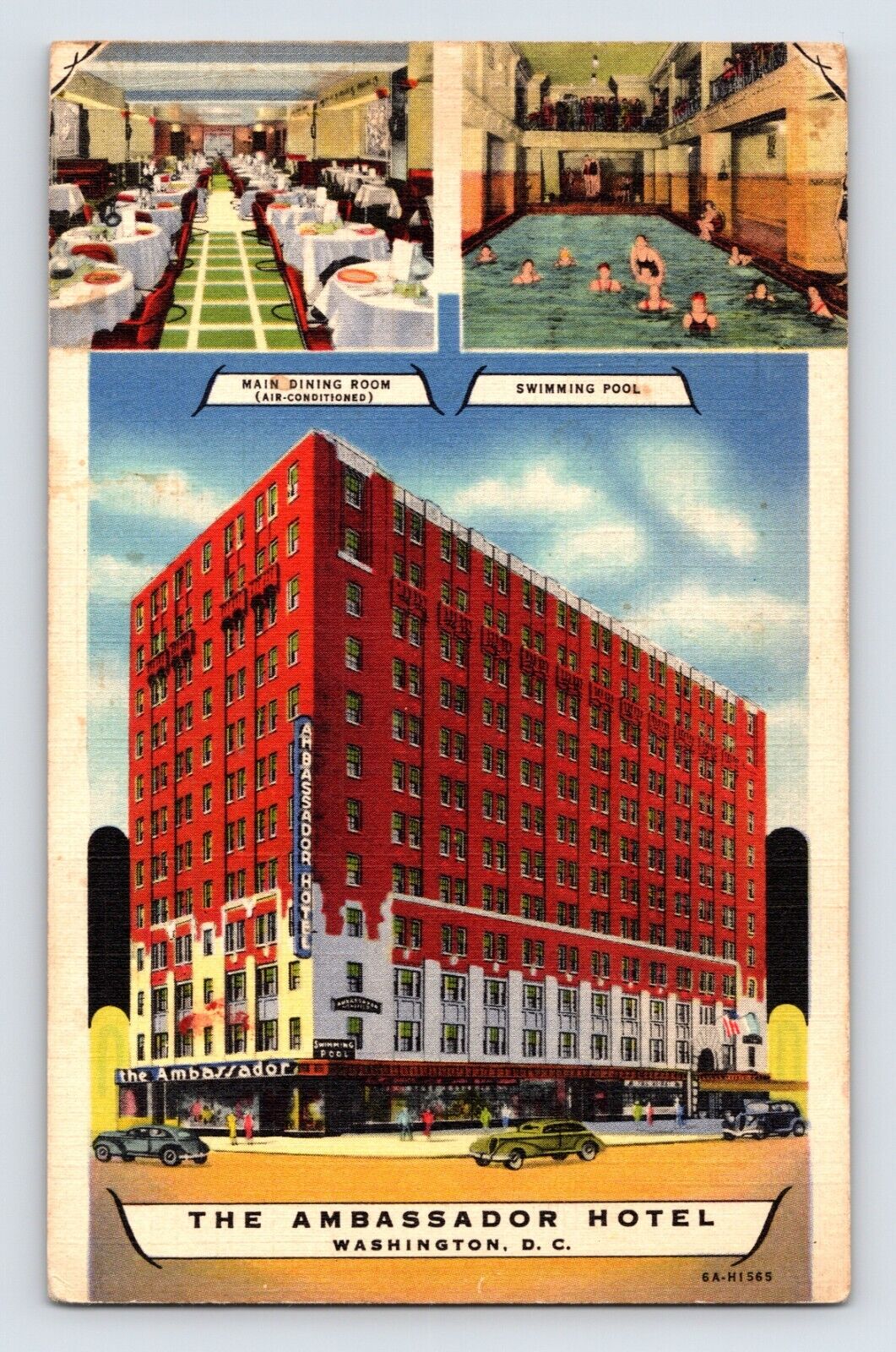 Postcard Washington DC Ambassador Hotel 1939 Posted Linen