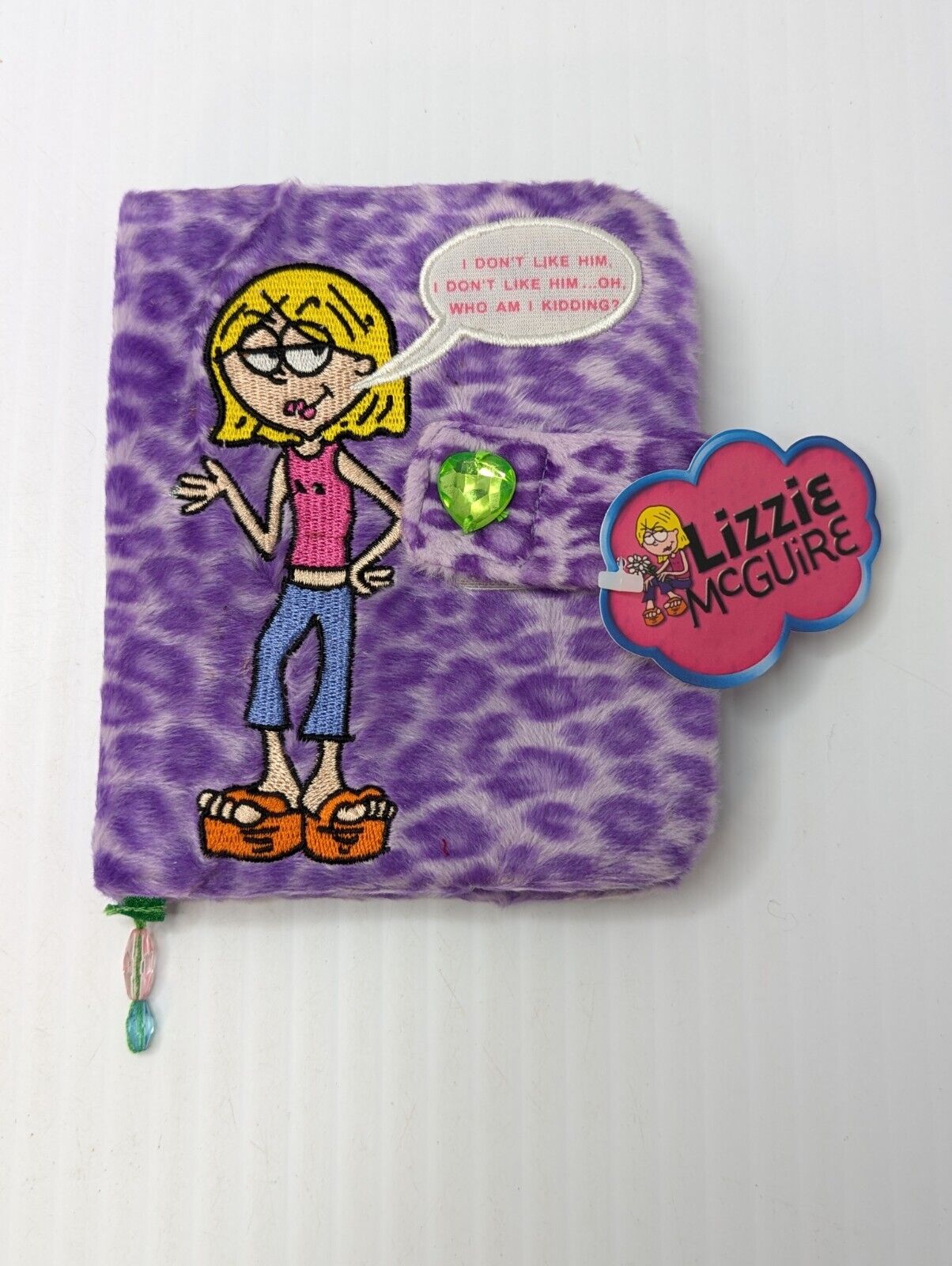 Vintage Unused Lizzie McGuire Journal Notebook Purple Cheetah Fuzzy Applause NEW