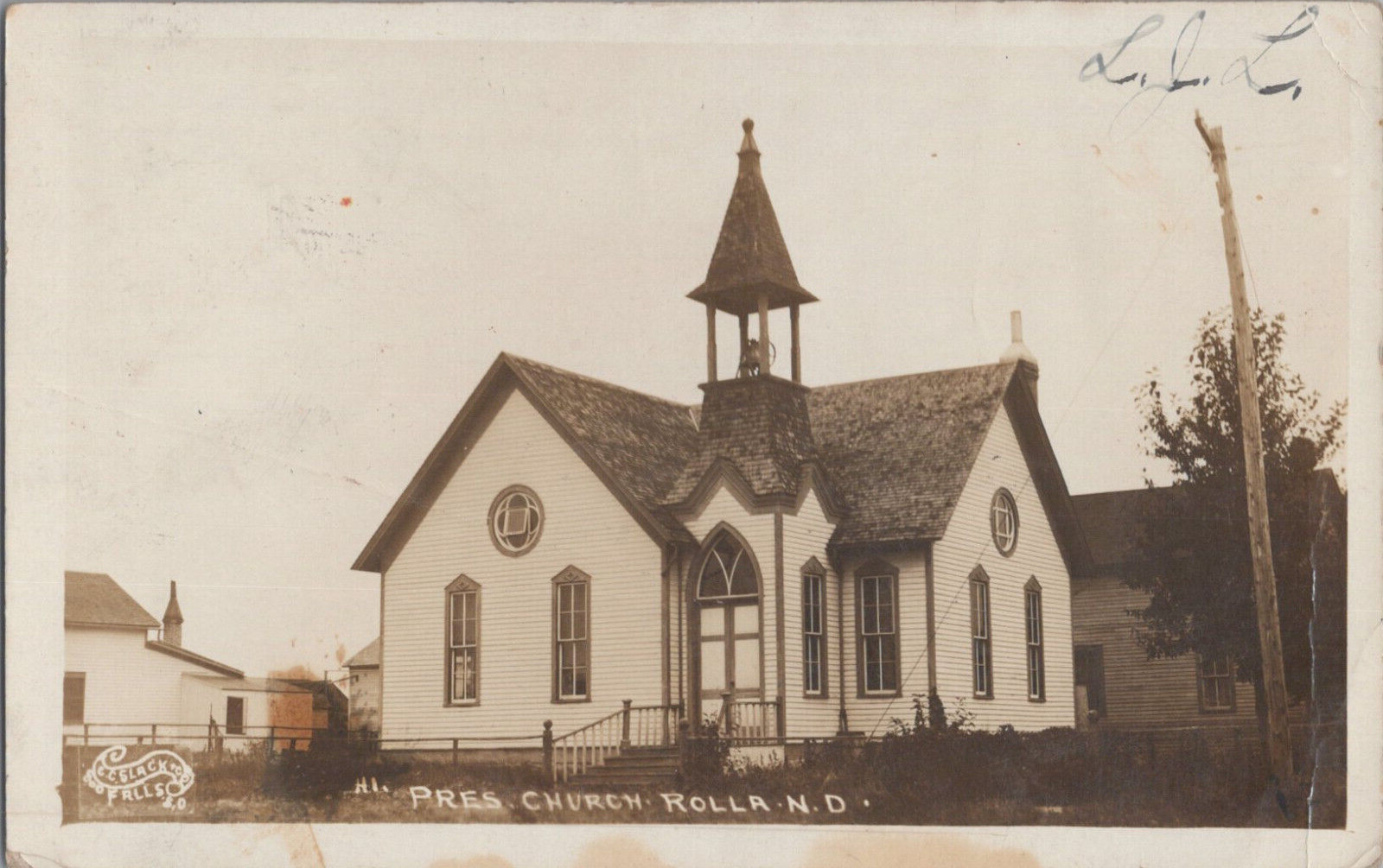 Presbyterian Church Rolla ND 1916 RPPC Real Photo Postcard