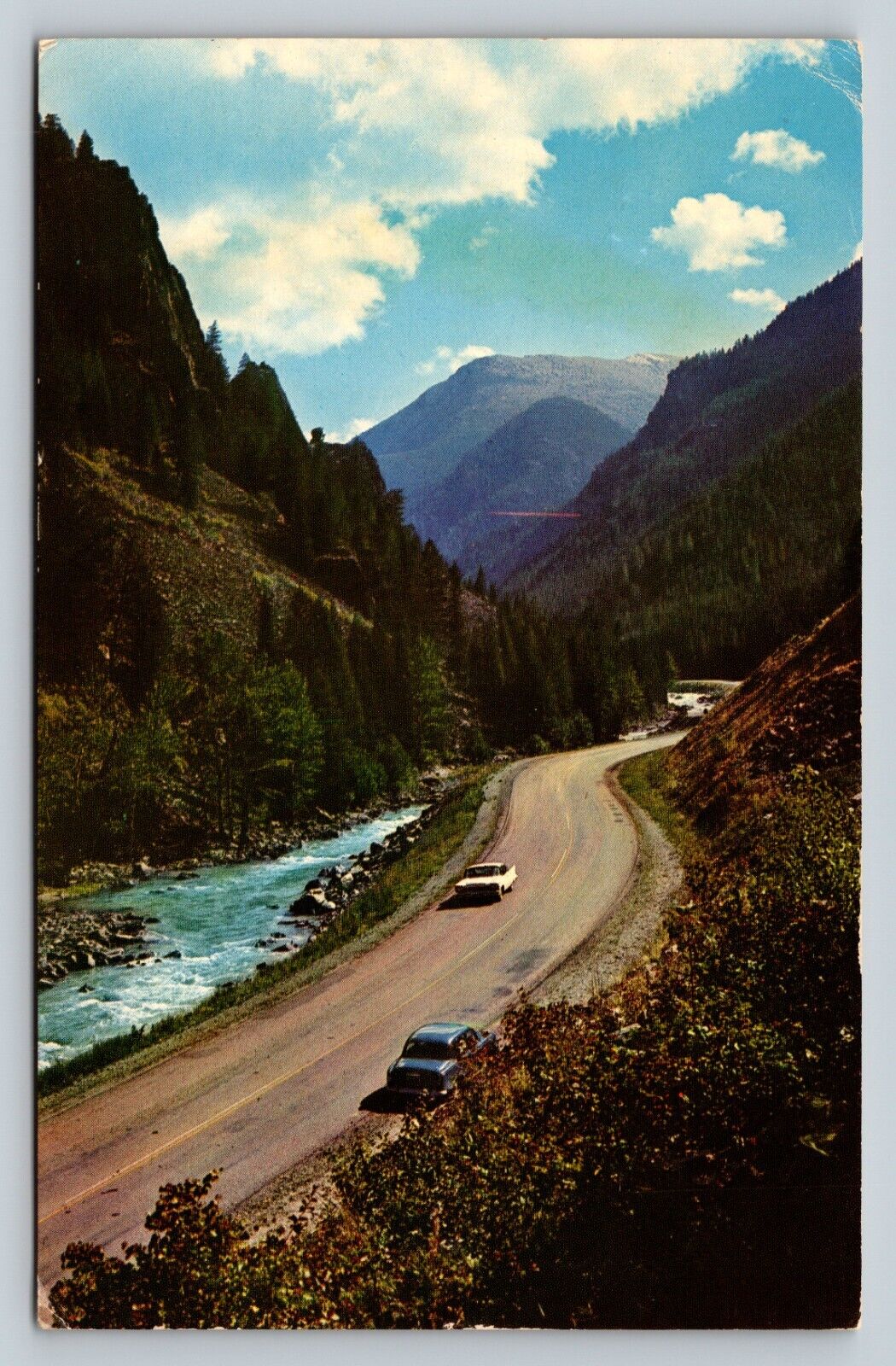 c1969 Gallatin Valley In Montana Classic Cars VTG Postcard 5c