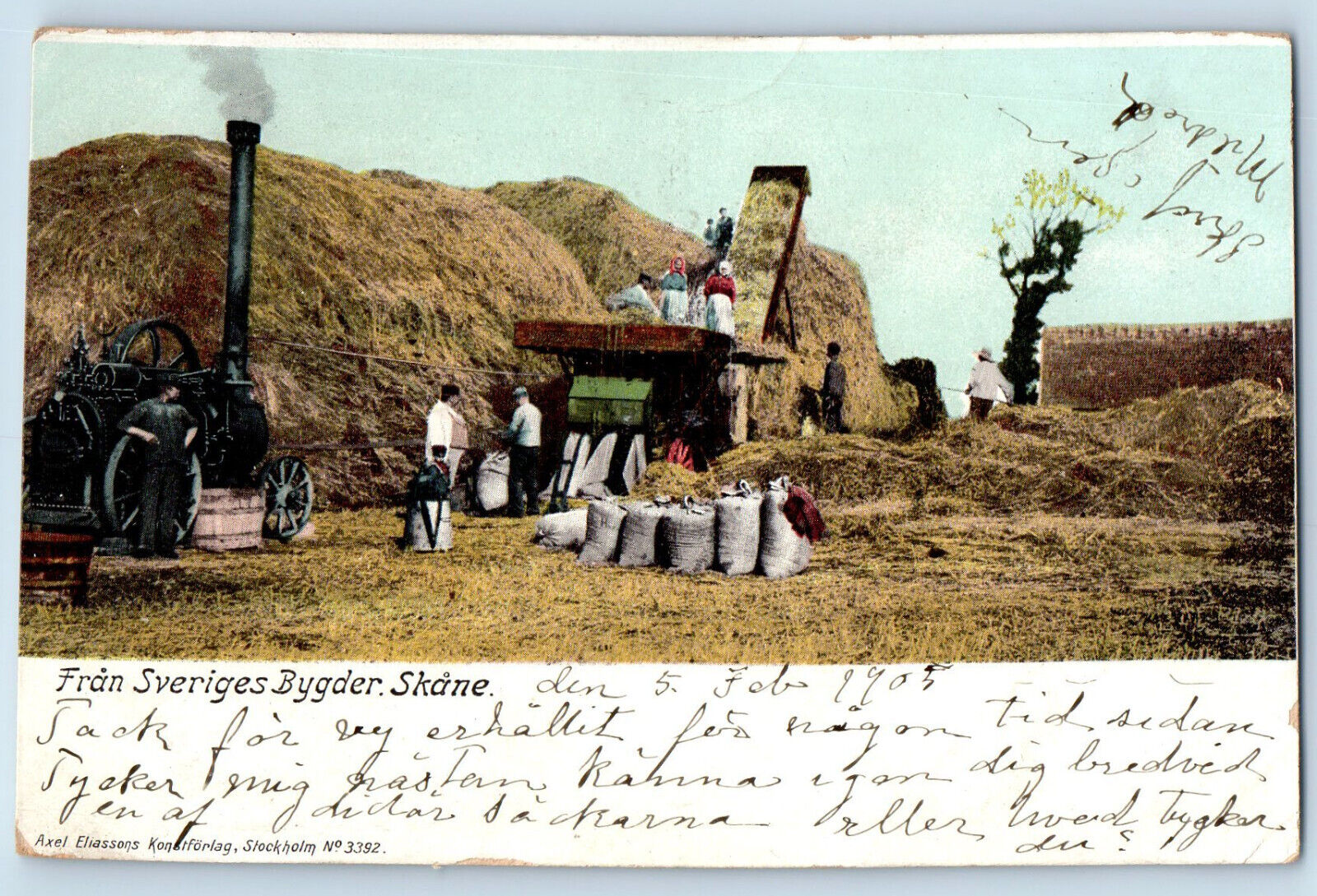 Lynn MA Scania Sweden Postcard From Sweden\'s Bygder Skane Farm Equipment 1905
