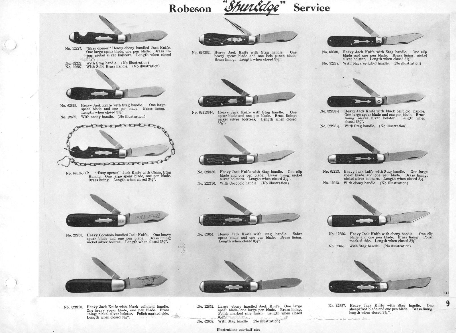 Robeson ShurEdge Knife Catalog 1908 - 1930 