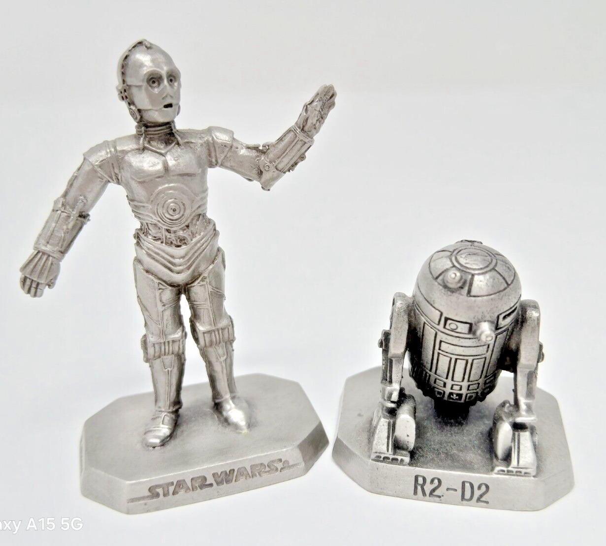 Vintage Star Wars Rawcliffe Pewter 1994 R2-D2 and 1996 C-3PO