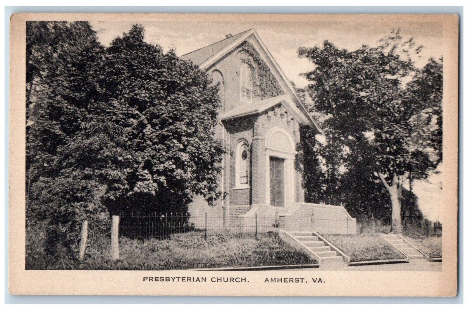 Amherst Virginia Postcard Presbyterian Church Chapel Exterior View c1940 Vintage