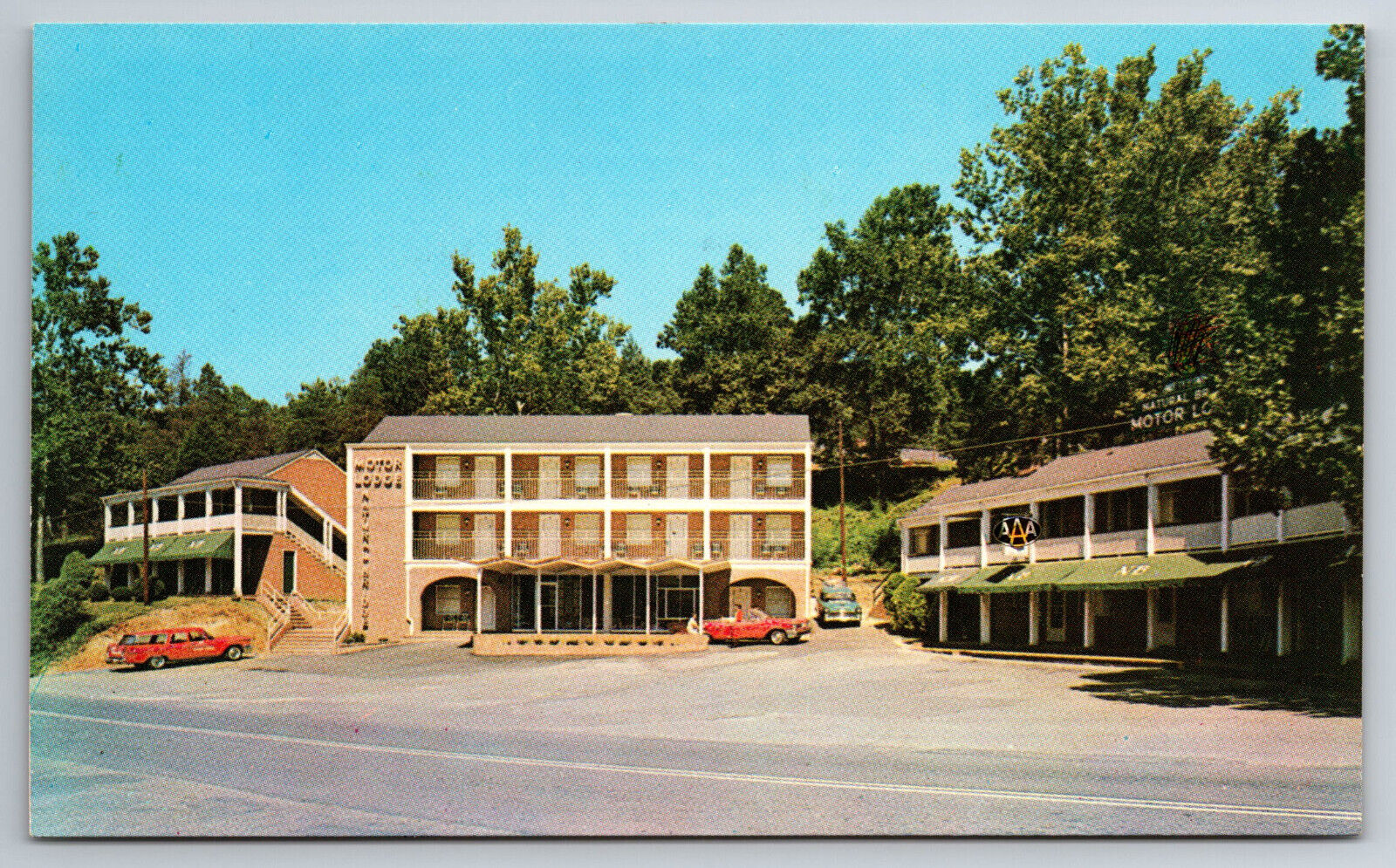 Vintage Postcard VA Natural Bridge Motor Lodge Roadside Old Cars -2622