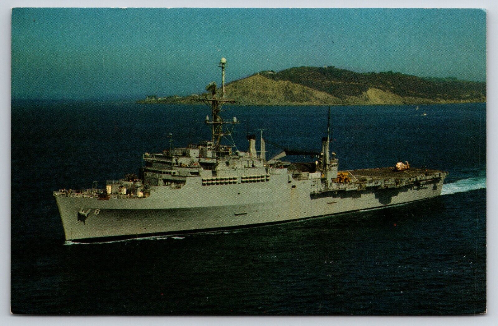 USS Dubuque LPD-8 Naval Ship Marine Photo Pub Chrome Postcard