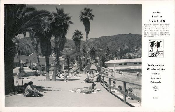 RPPC On the Beach at Avalon,CA Frashers Los Angeles County California Postcard