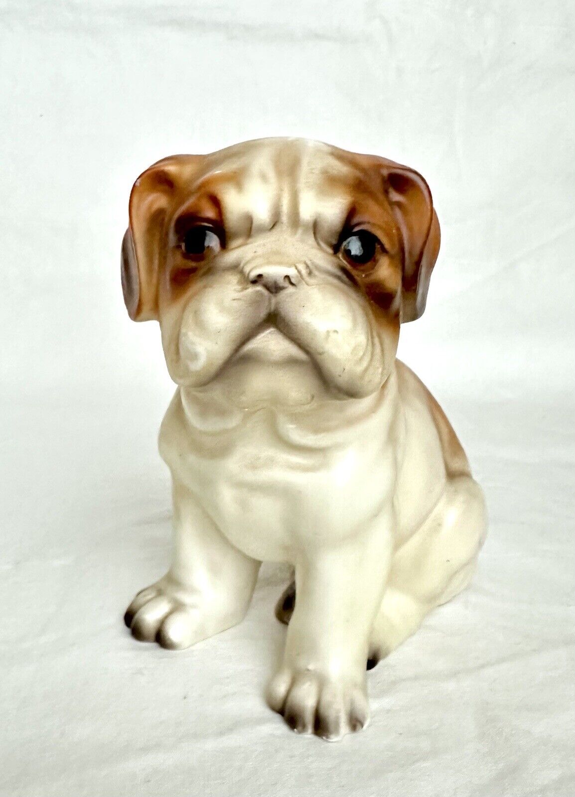 Vintage ROYAL CROWN  #3867  Bisque Ceramic English Bulldog Figurine Handpainted
