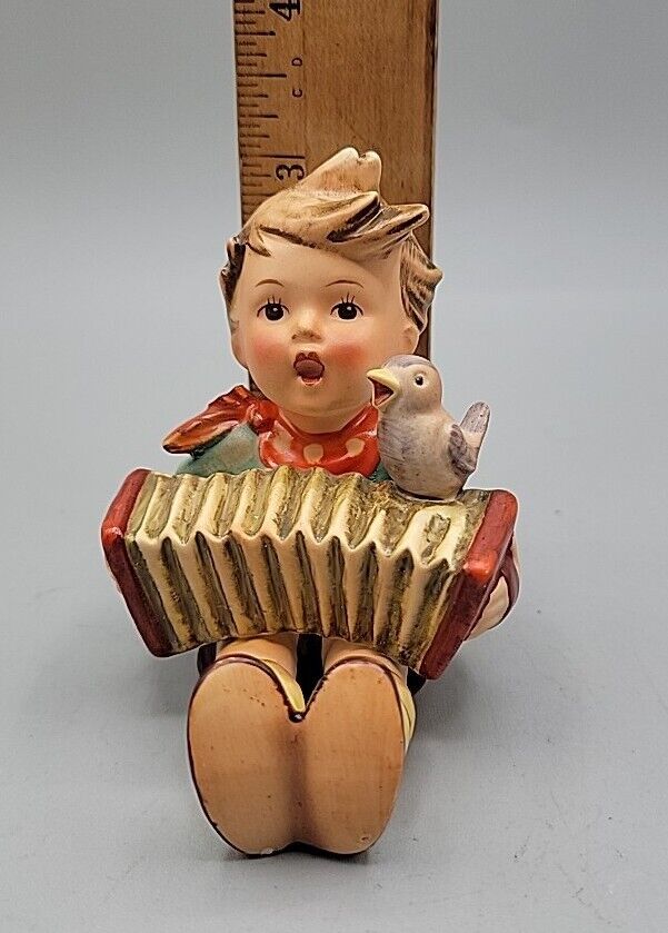 Hummel LETS SING Figurine Boy With Accordion Bird #110/0 TMK 2 3\