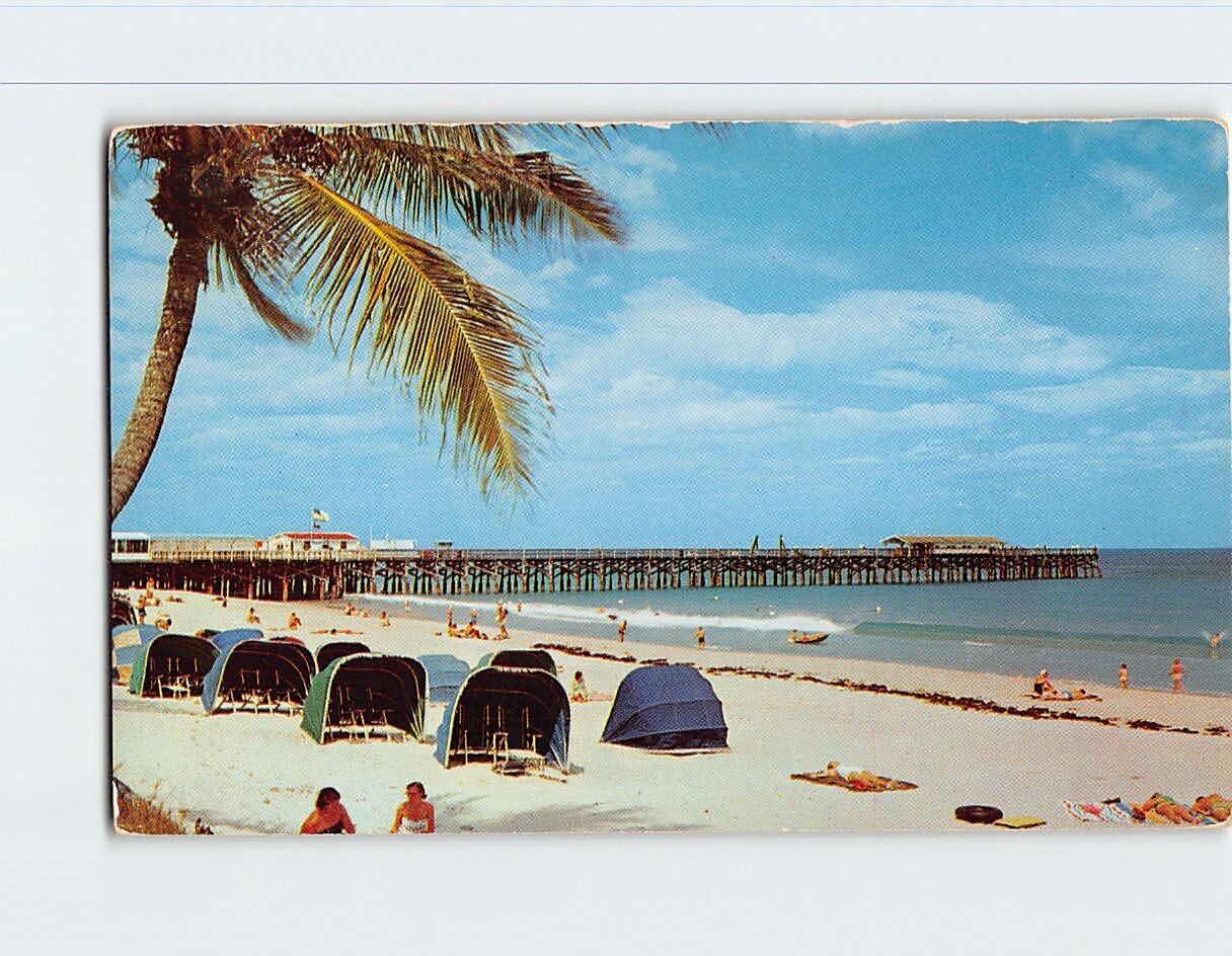Postcard The beautiful Beach and Pier Palm Beach Florida USA