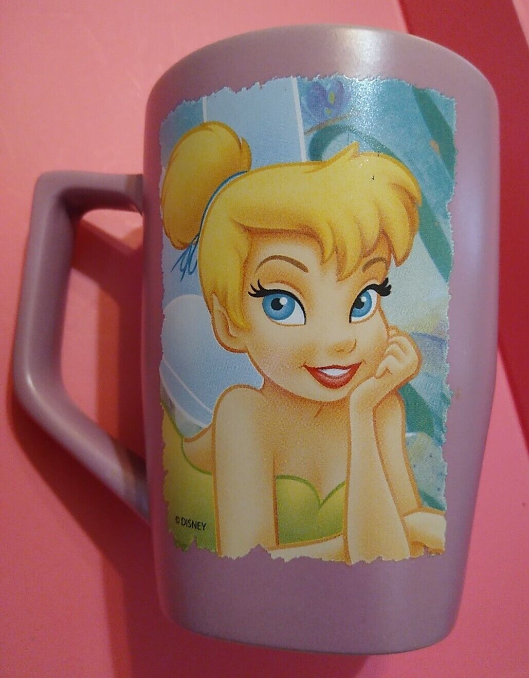 Disney Full Color Large 20oz Pink Tinker Bell Fairy Ceramic Coffee Mug