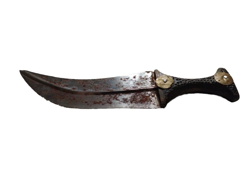 Antique Middle East Dagger Knife Yemen Jambiya Khanjar Wood Handle  خنجر يمني