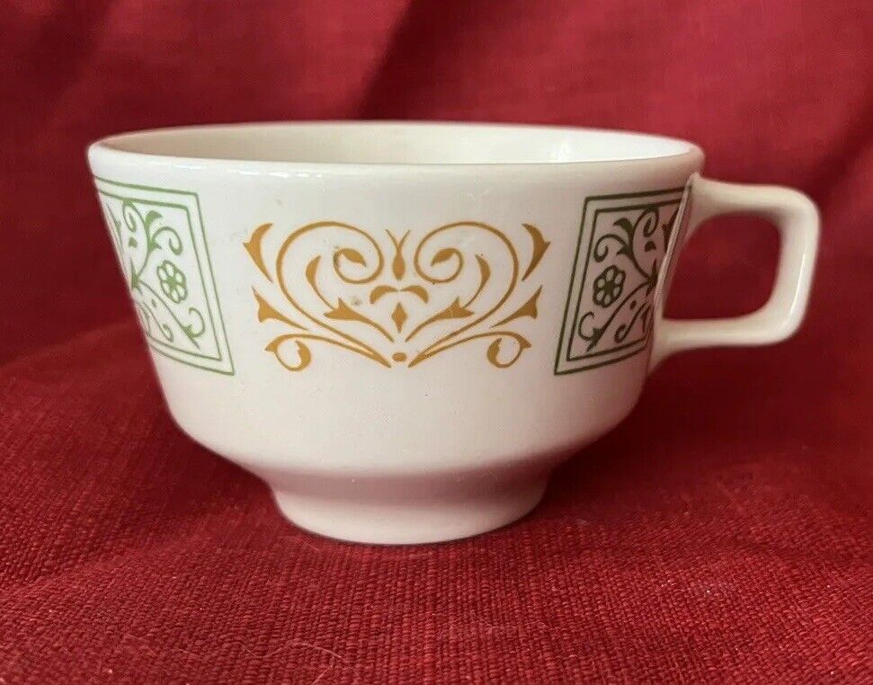 Homer Laughlin Hearts Flowers Footed Coffee Tea Cup Restaurant Ware Vintage USA