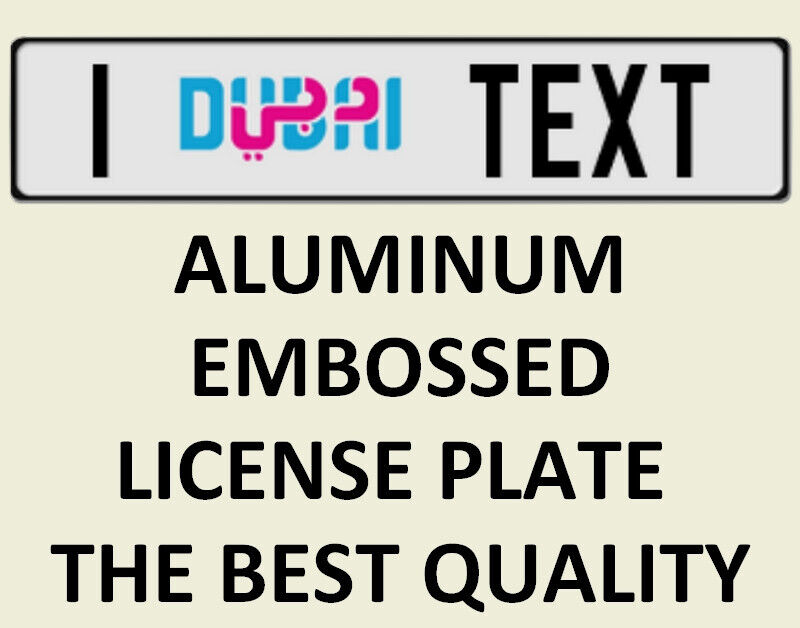 Dubai European Euro License Plate Number Tag Custom Customized YOUR TEXT