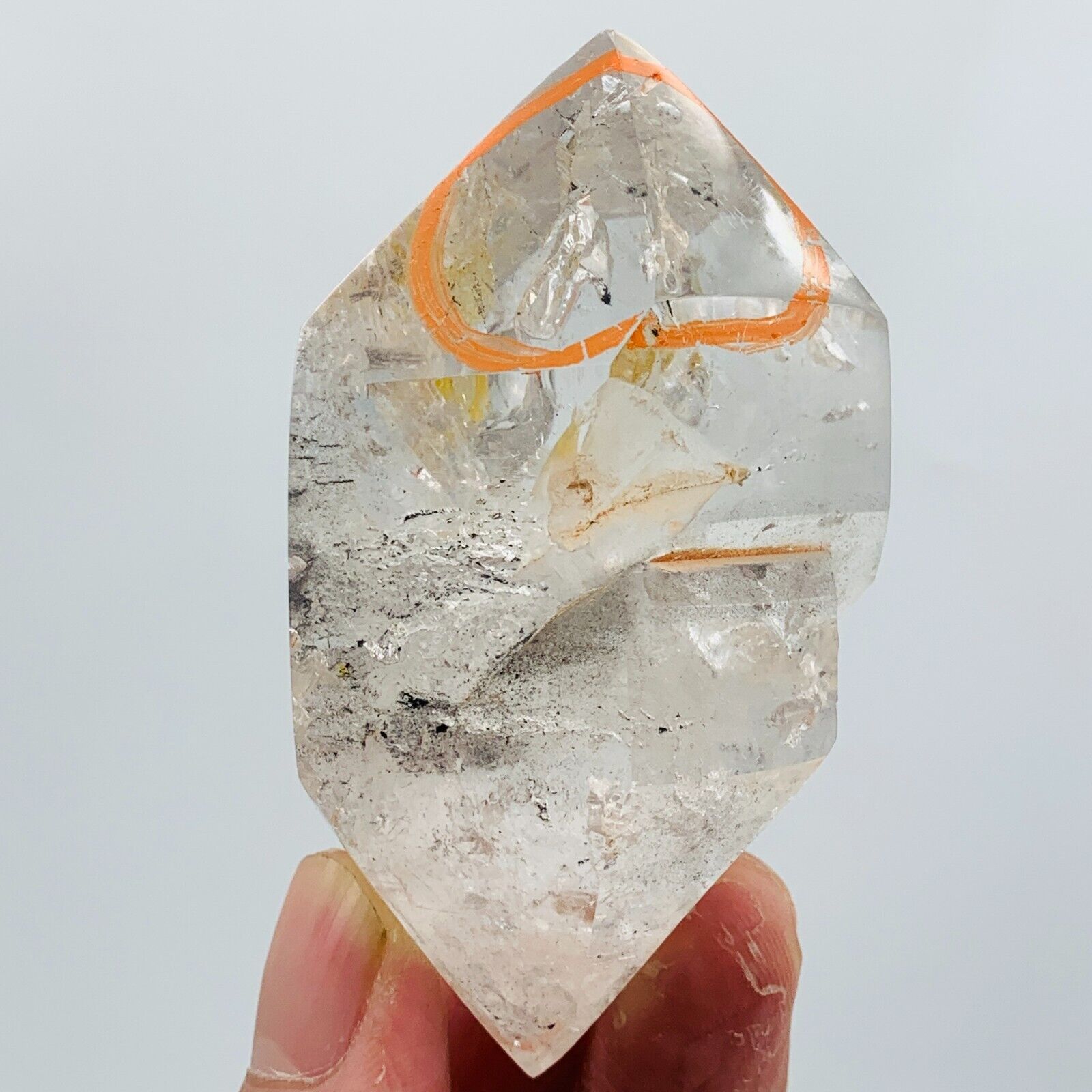 175g Natural Herkimer Diamond Crystal+two Big moving Water Droplet enhydro