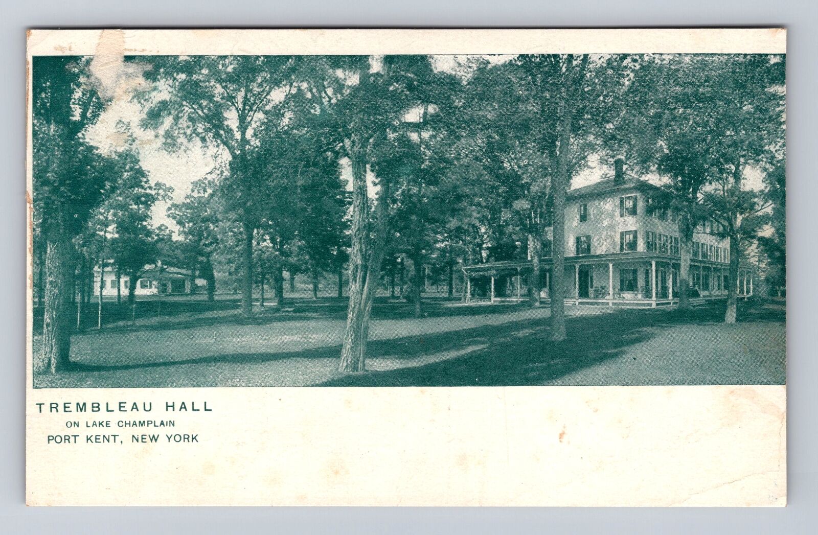 Port Kent NY-New York, Trembleau Hall on Lake Champlain, Vintage c1909 Postcard