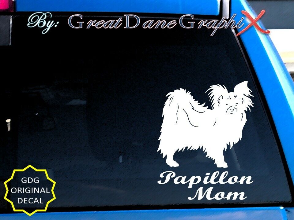 Papillon #1 -Mom -Dad -Parent(s) Vinyl Decal Sticker -Color Choice -HIGH QUALITY