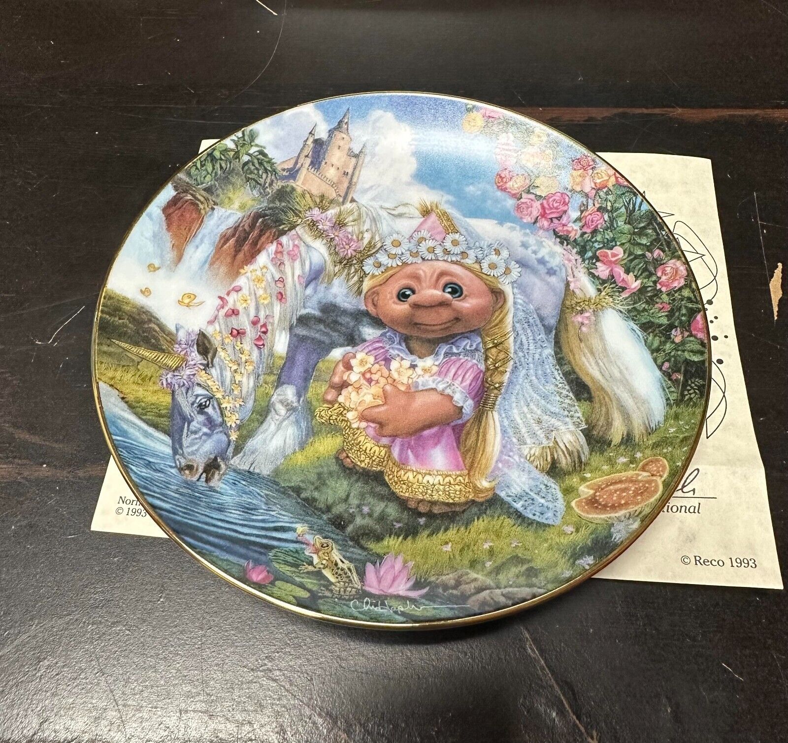 The Enchanted Norfin Trolls Maiden Collector Plate #1901TM - Chris Hopkins 1993