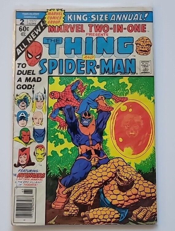 Marvel Two-In-One Annual #2, SPIDER-MAN, THANOS, JIM STARLIN Bronze Age 1977 
