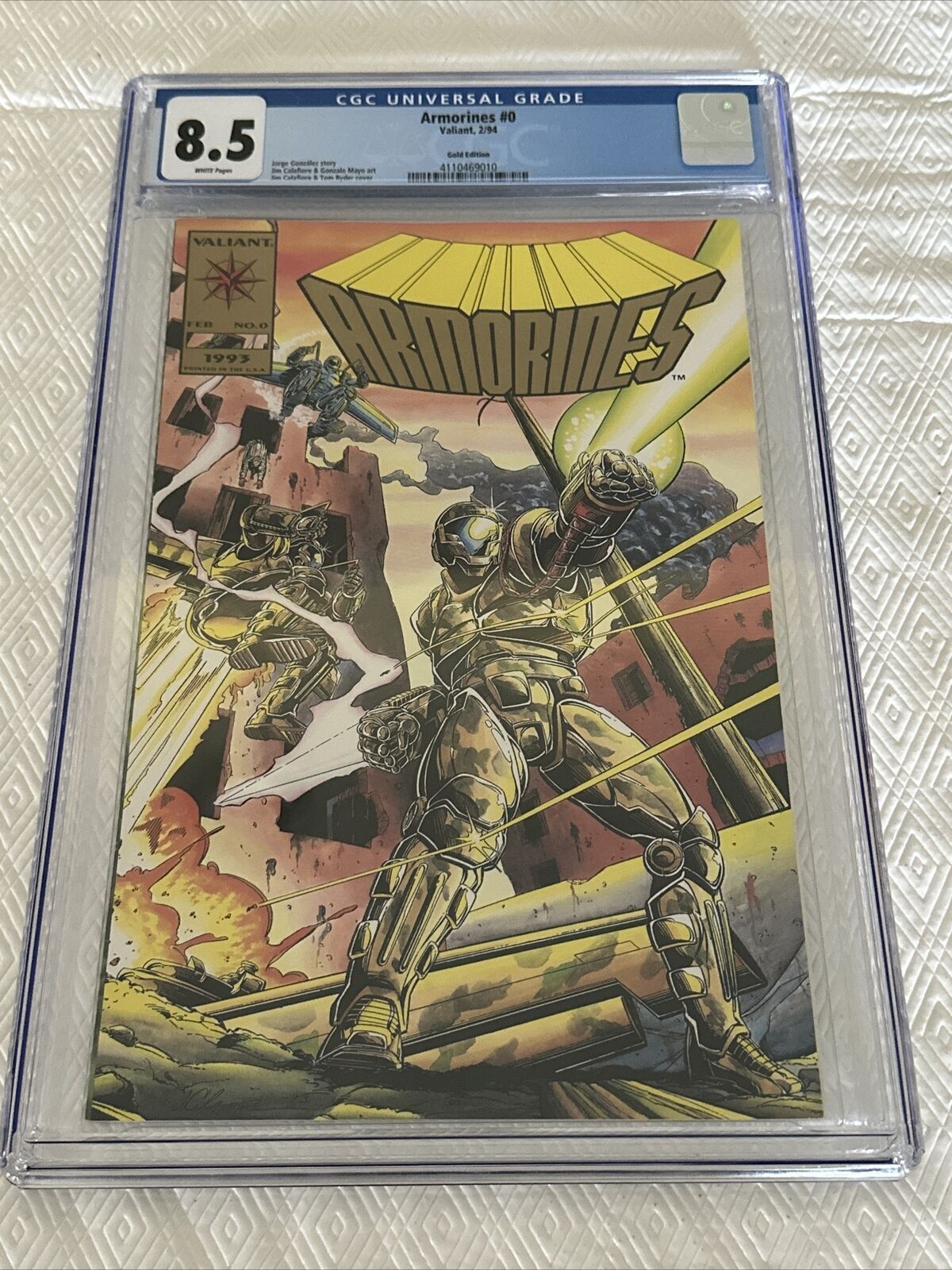  ARMORINES #0 Gold Edition 1994 Valiant Comics White Pages CGC 8.5