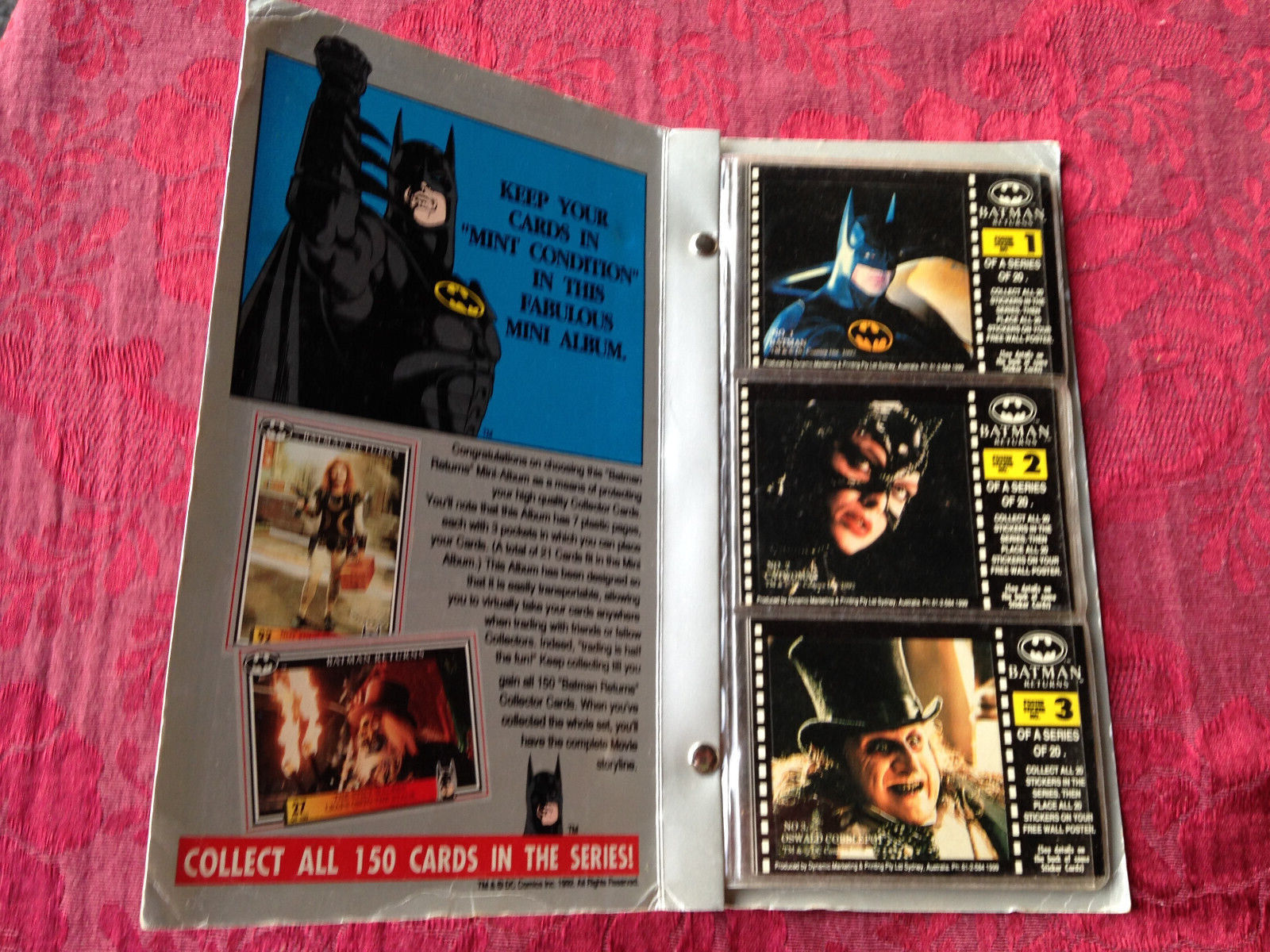 1992 Dynamic Batman Returns Movie Trading Card 20-Stickers Full Set / MINI-ALBUM