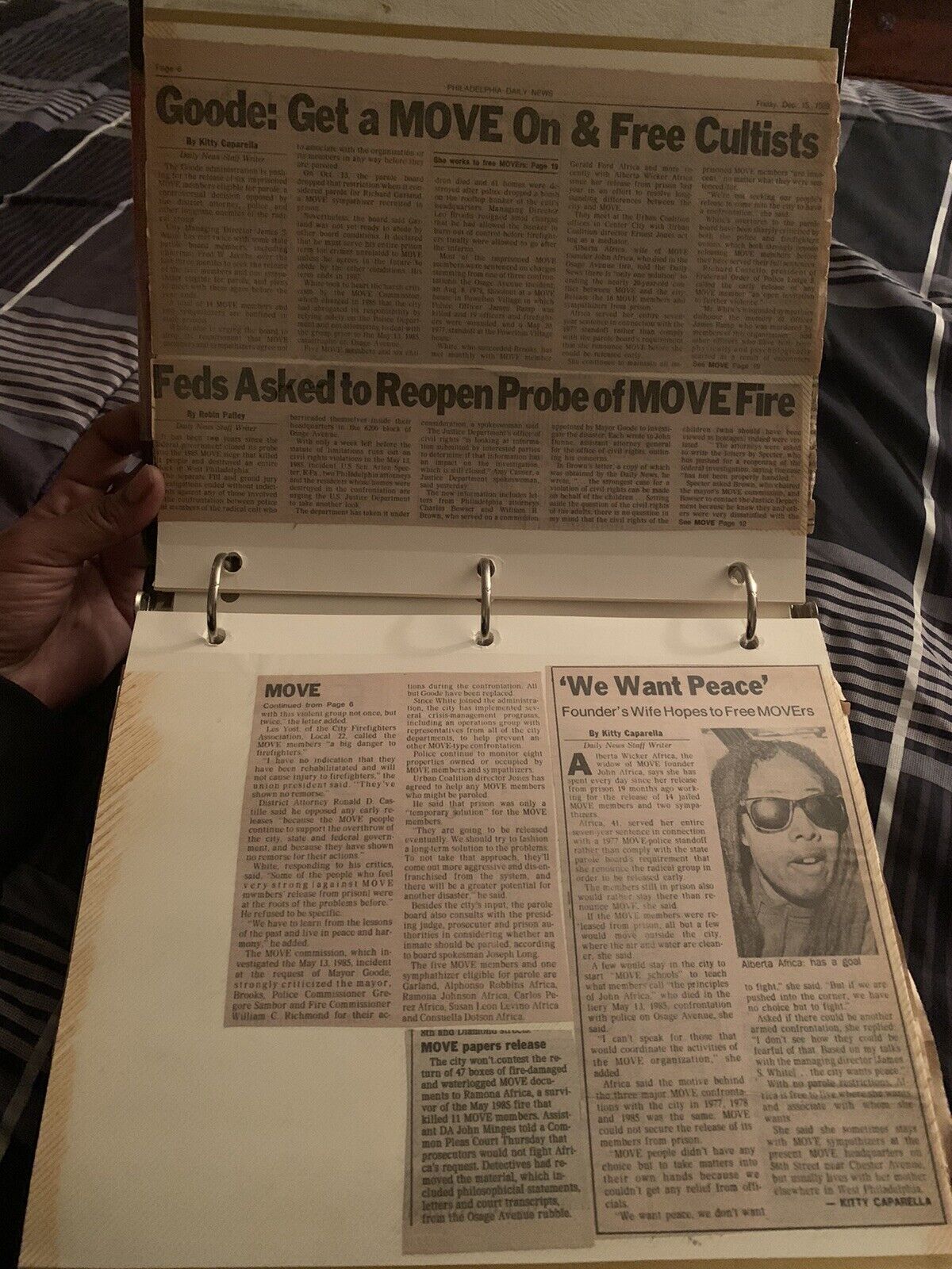 RARE Historical Newspaper Clippings - THE 1985 Philadelphia Bombing MOVE OSAGE