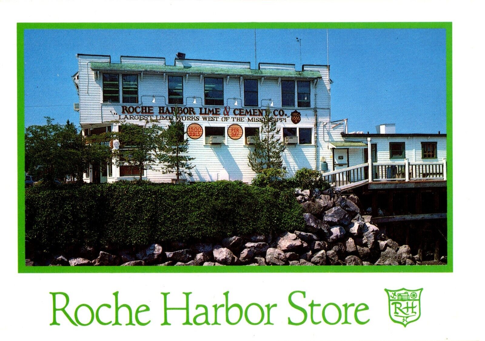 Postcard Roche Harbor store, San Juan Islands, Washington, WA