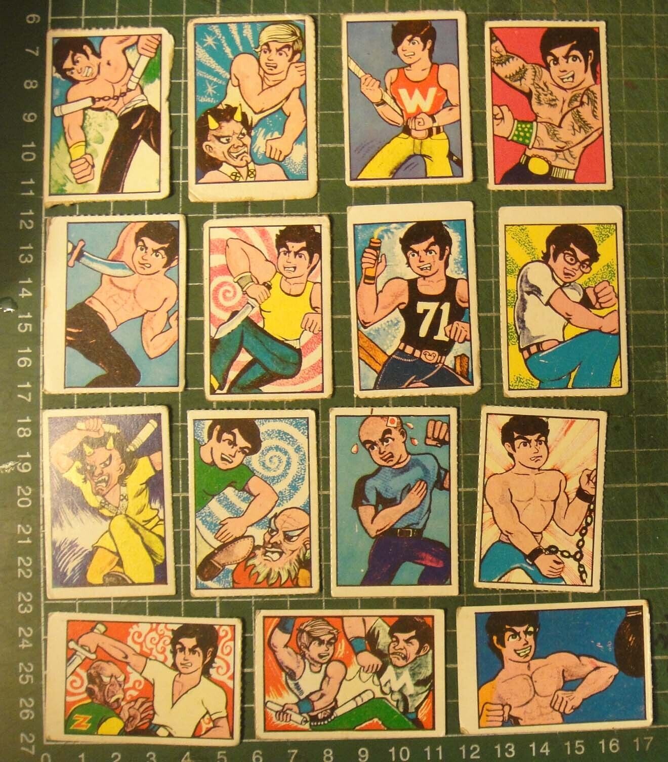 BS1-83) 70s Trading Cards ~Hong Kong Chinese Comic DRAGON TIGER GATE ??? x 15