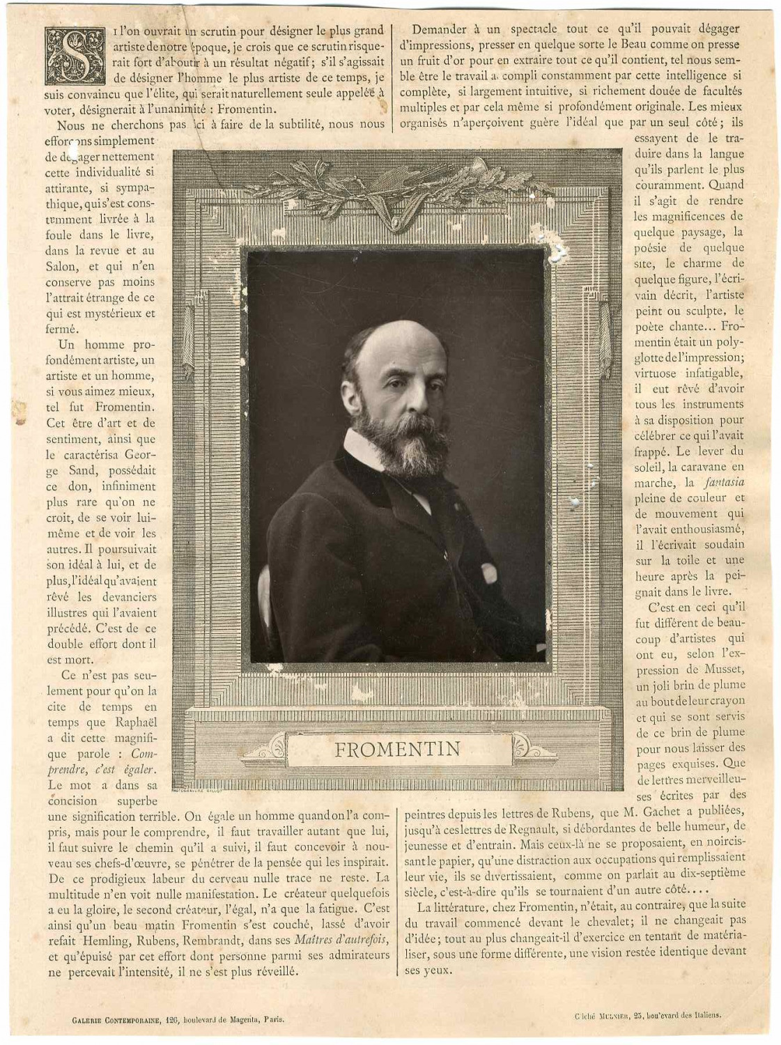 Eugène Fromentin (1820 - 1876), French painter and writer Photoglyptie d