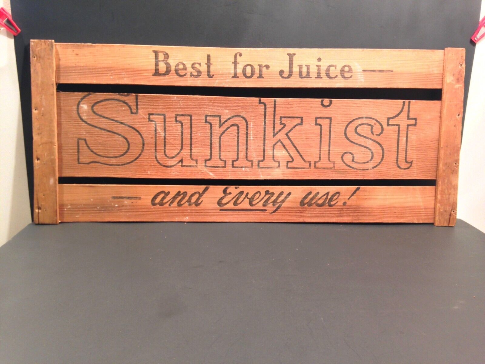 Vintage 1930\'s Sunkist Oranges Advertising Sign Wood Crate Side Panel NICE 