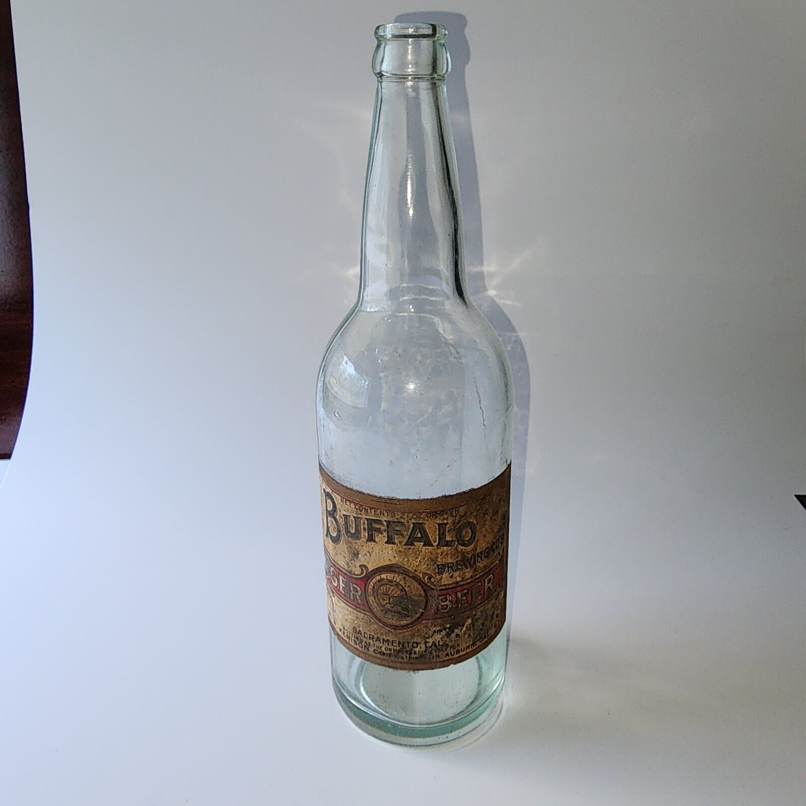 21 oz. Buffalo Brewery Co. Lager Beer Bottle W/ Label. Pre-Prohibition