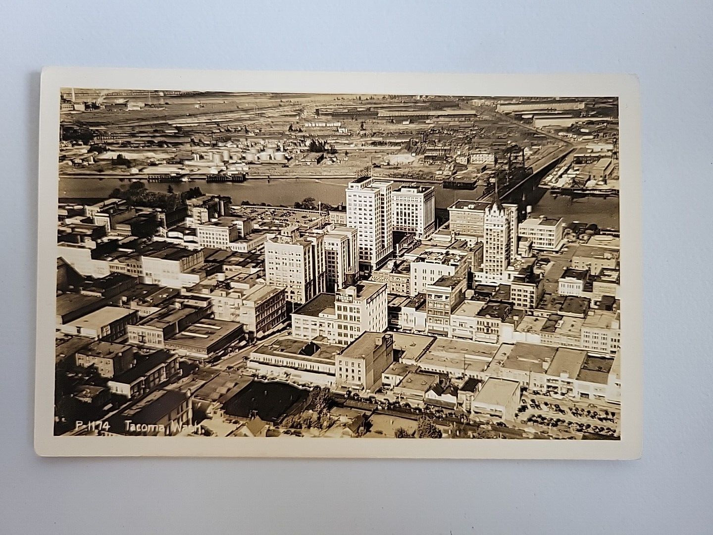 vintage postcard 1174 tacoma washington black and white city view