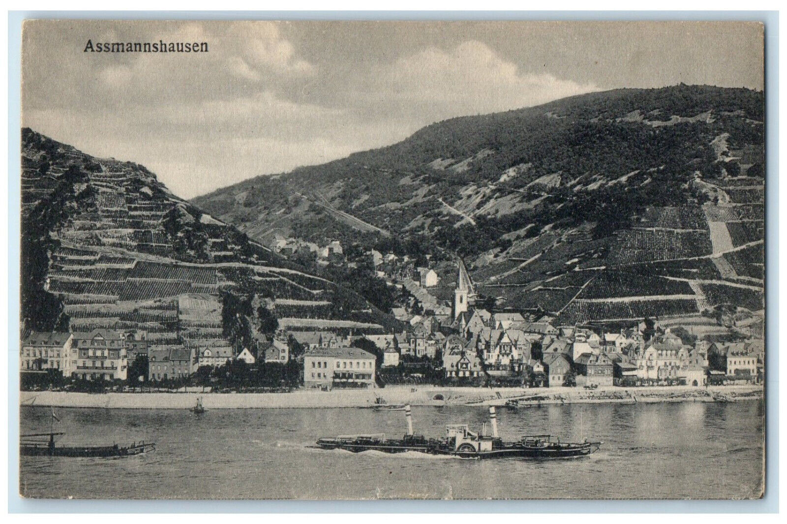 1919 Assmannshausen Rüdesheim am Rhein Germany Antique Posted Postcard