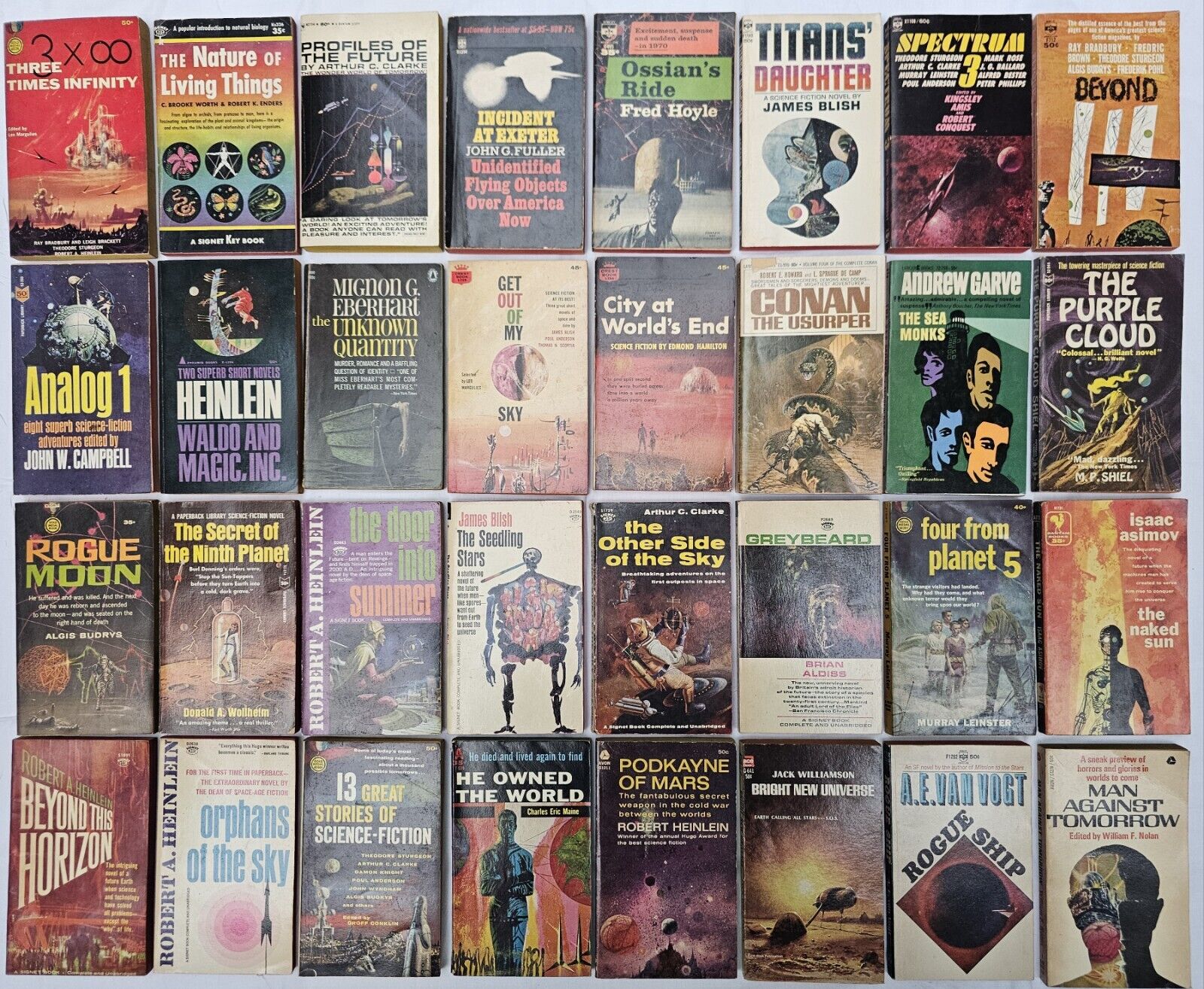 Vintage Science Fiction Paperback Book Lot 32 Sci-Fi Classic Collection Heinlein