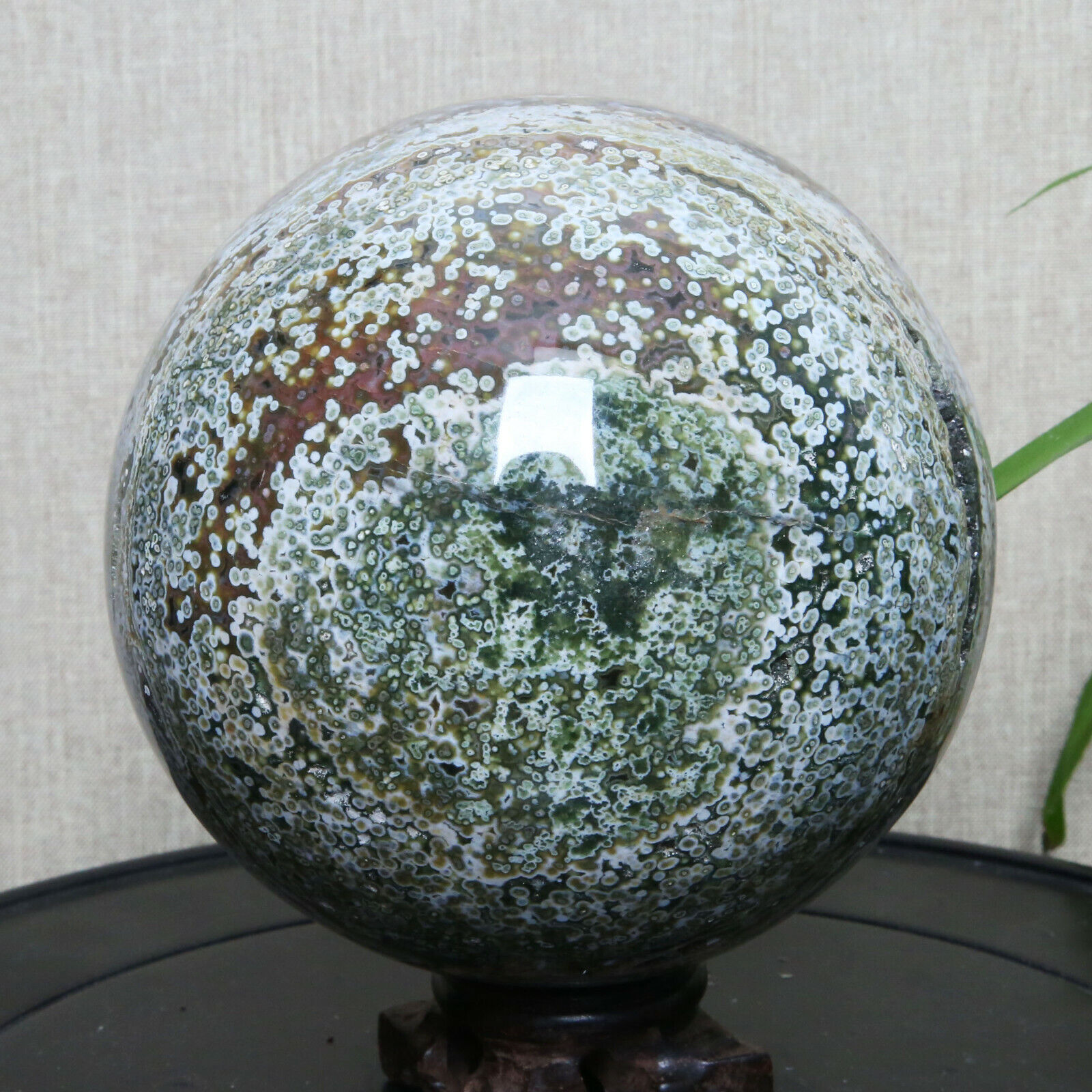B1930-2217g Amazing natural Ocean Jasper Orbicular Sphere Reiki Crystal Ball