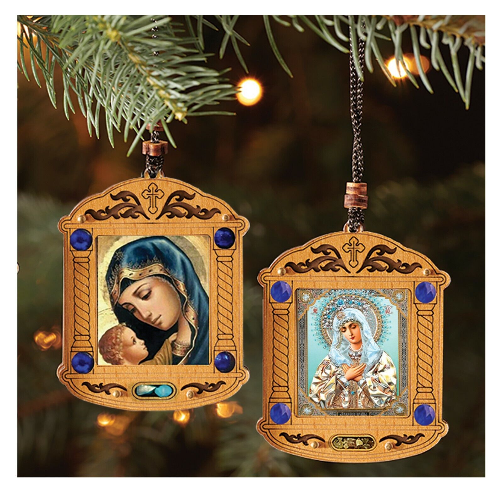 Christmas Ornaments Madonna and Child Virgin Mary Baby Jesus Extreme Humility