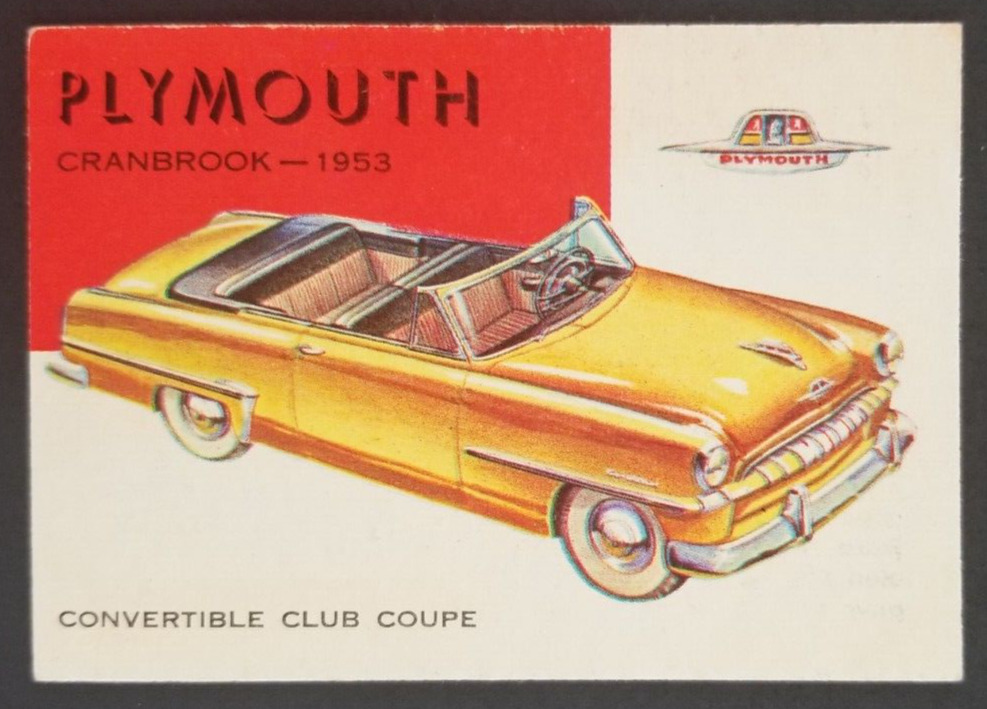 Plymouth 1954 Topps World on Wheels Card #79 (NM)