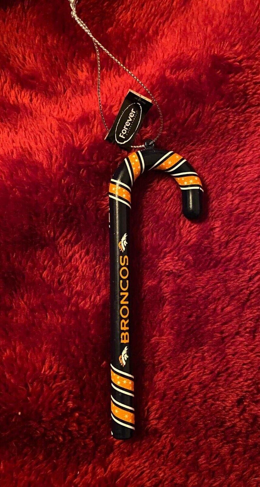 Rare Denver Broncos candy cane ornament collectible NFL